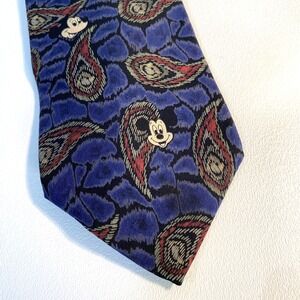 Mickey Mouse Silk Tie Mens Necktie Exclusive Walt Disney Novelty Paisley 56"